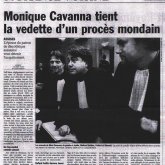 Monique Cavanna tient la vedette d'un procès mondain - Cabinet de Maîtres RIMONDI, ALONSO, HUISSOUD, CAROULLE ET PIETTRE